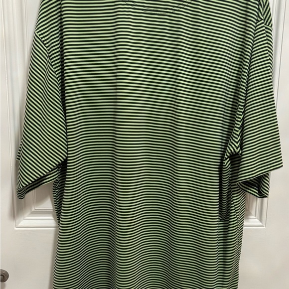 FootJoy Men’s XL Golf Polo Shirt – Navy & Lime Green Striped - Picture 4 of 5